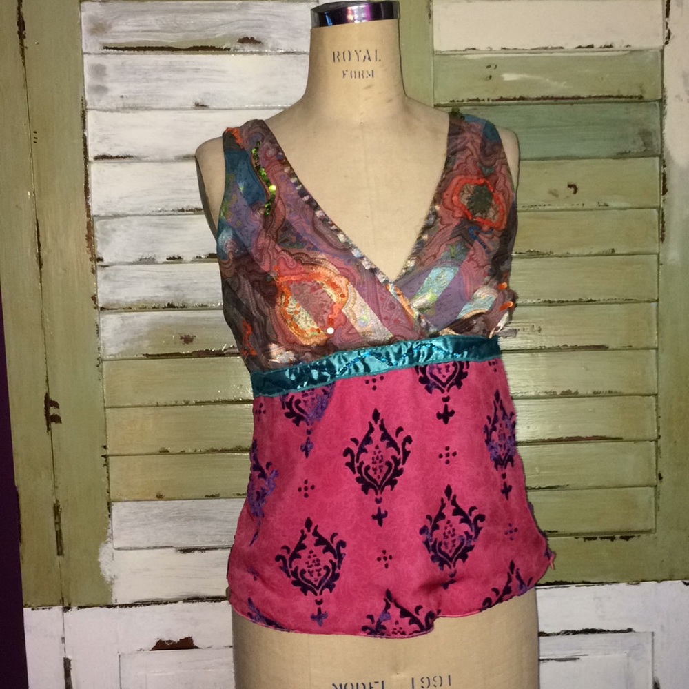 embellished colored top -